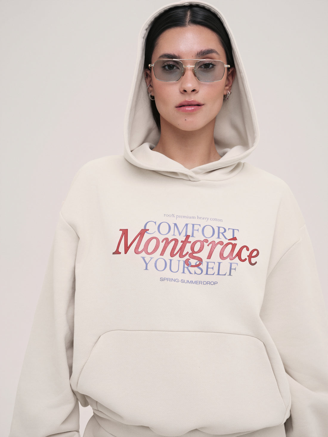 Hoodie Monica / Porcelain Cloud / Print