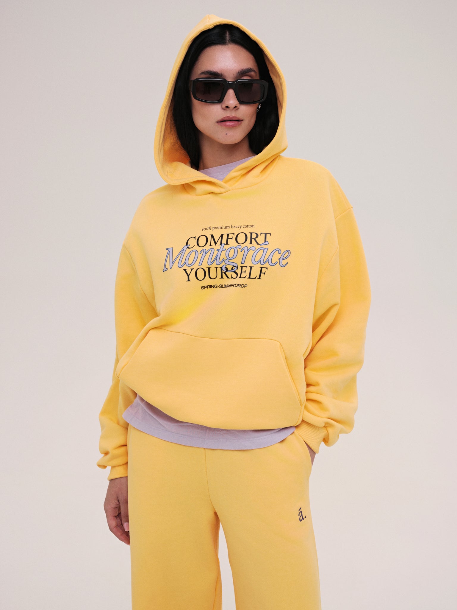 Hoodie Monica / Walkman Yellow / Print
